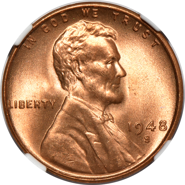 Six Lincoln Wheat cents, all NGC MS-67 RD