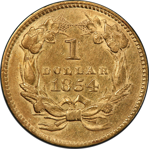 1854 Type 2 PCGS AU-50 CAC