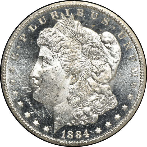 1883-CC GSA MS-63, and an 1884-CC GSA MS-63 PL, both NGC CAC