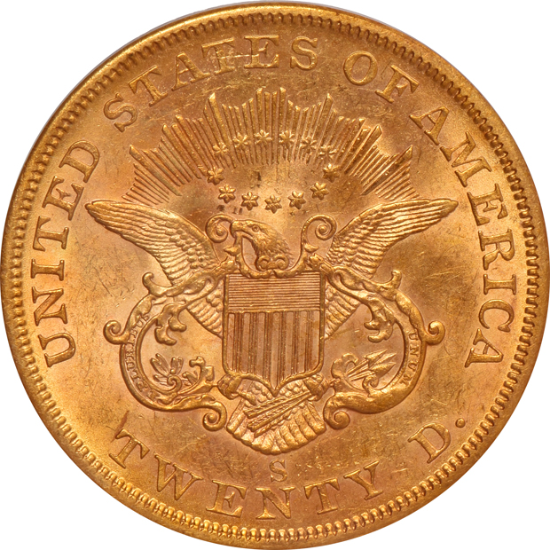1857-S No Serif, Right S S.S. Central America PCGS AU-55