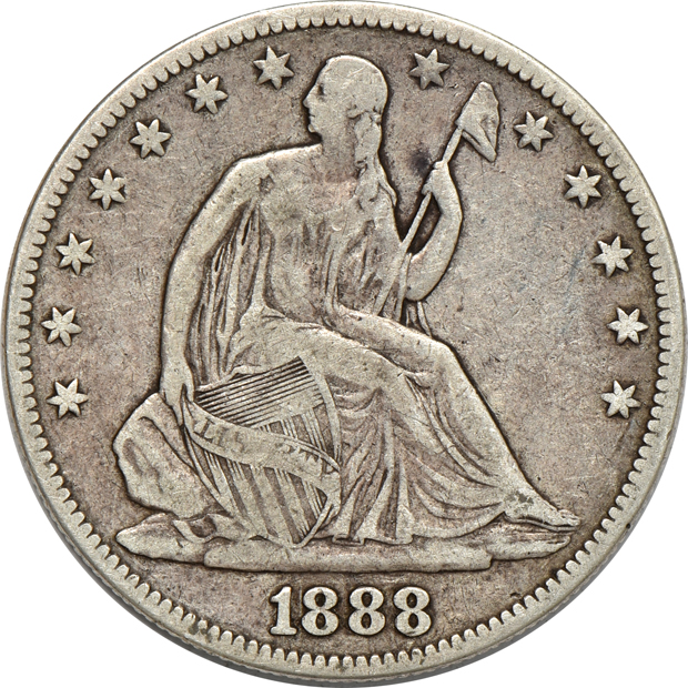 Five Liberty Seated half dollars