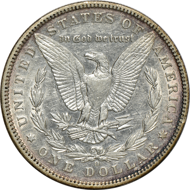 Four Morgan silver dollars