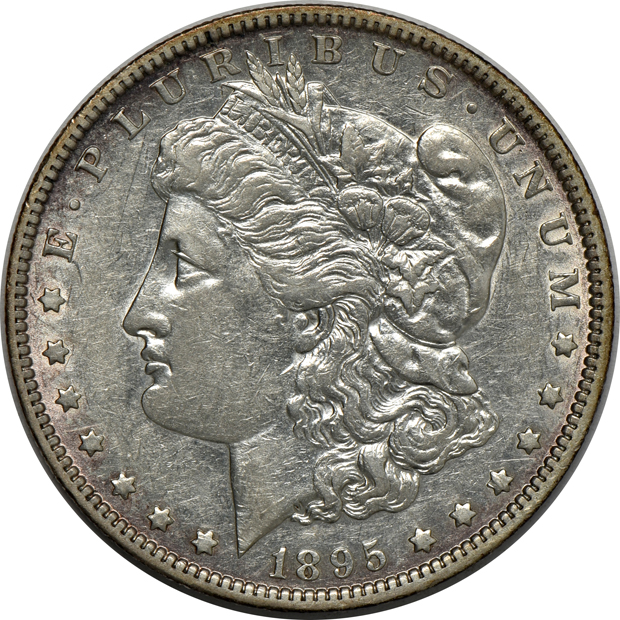 Four Morgan silver dollars