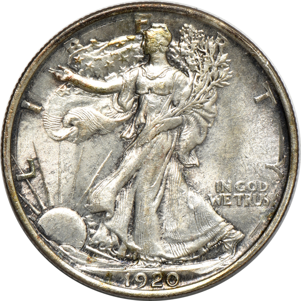 Four Walking Liberty half dollars