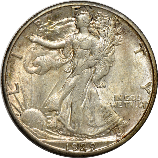 Four Walking Liberty half dollars