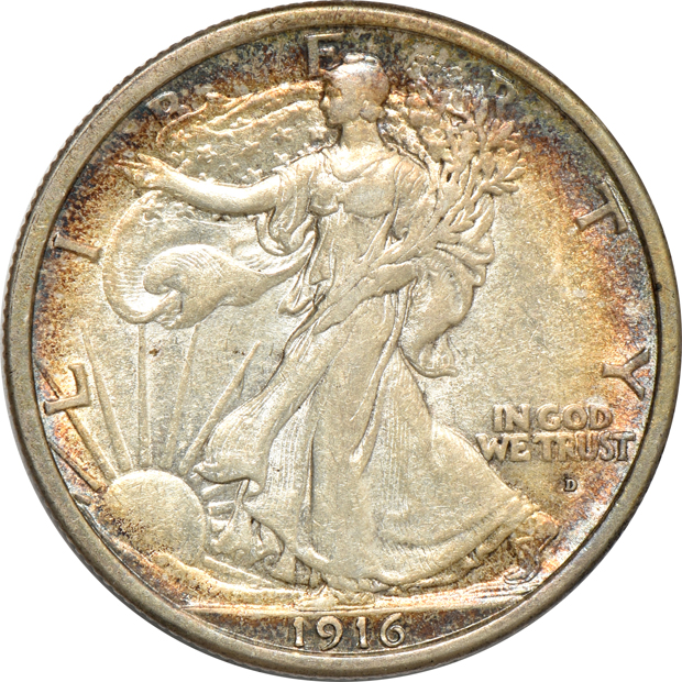 Four Walking Liberty half dollars