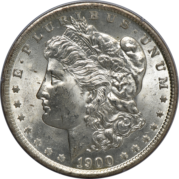 Seven silver type coins in PCGS rattler holders