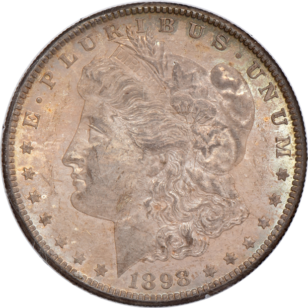 Seven silver type coins in PCGS rattler holders