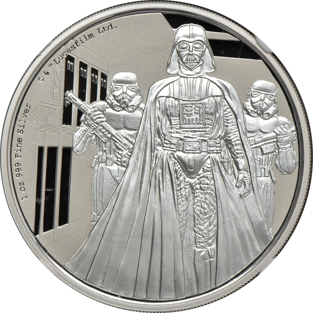 Niue - 2016 1oz gold Darth Vader $200, and a 2016 1oz silver Darth Vader $2, both NGC PR-69 Ultra Cameo