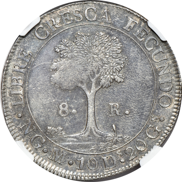 Central American Republic - 1836-NG-M 8 reales - NGC AU-55