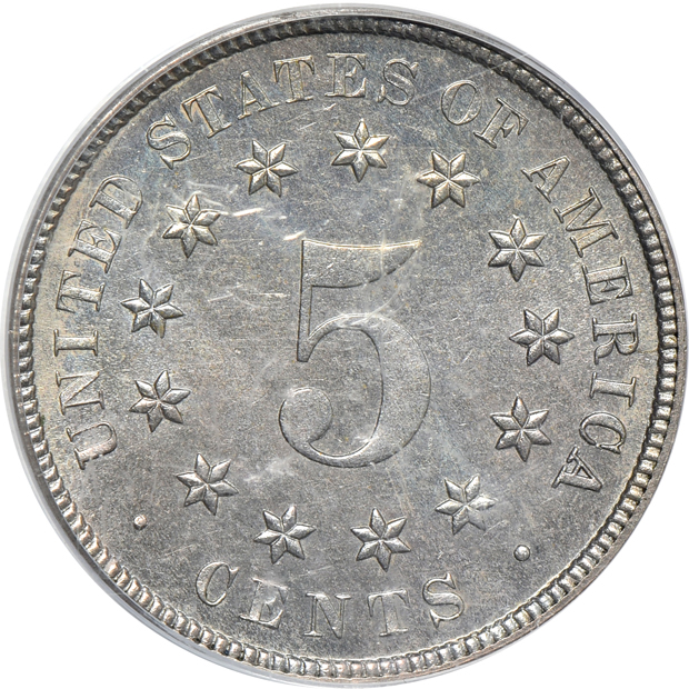 1883 Shield PCGS PR-64, and an 1883 Shield NGC MS-64, both CAC
