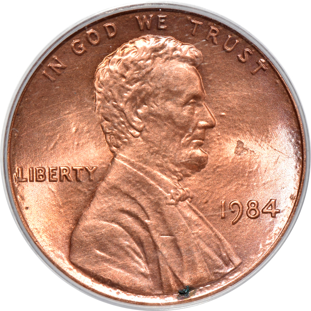1984 Doubled Die Obverse PCGS MS-63RD (green label), and a 1984 Doubled Die Obverse PCGS MS-66RD