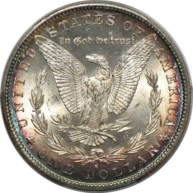 1879-S, 1880-S, and 1881-S, all PCGS MS-66 CAC