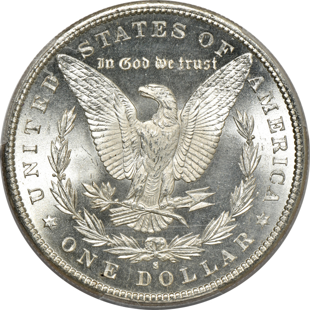 1879-S, 1880-S, and 1881-S, all PCGS MS-66 CAC