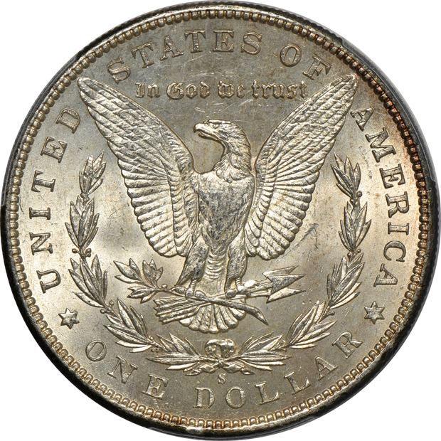 1897-S NGC MS-64, and an 1898-S PCGS AU-58, both CAC