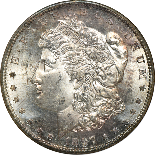1897-S NGC MS-64, and an 1898-S PCGS AU-58, both CAC