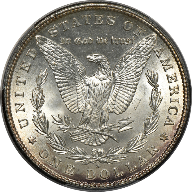 1890-S MS-64, and an 1891-S MS-63, both PCGS
