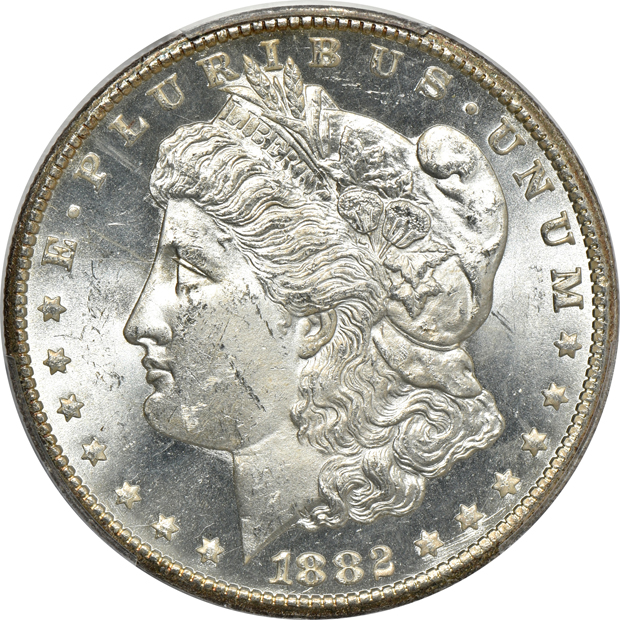 1882-CC MS-63, and an 1882-CC MS-64, both PCGS