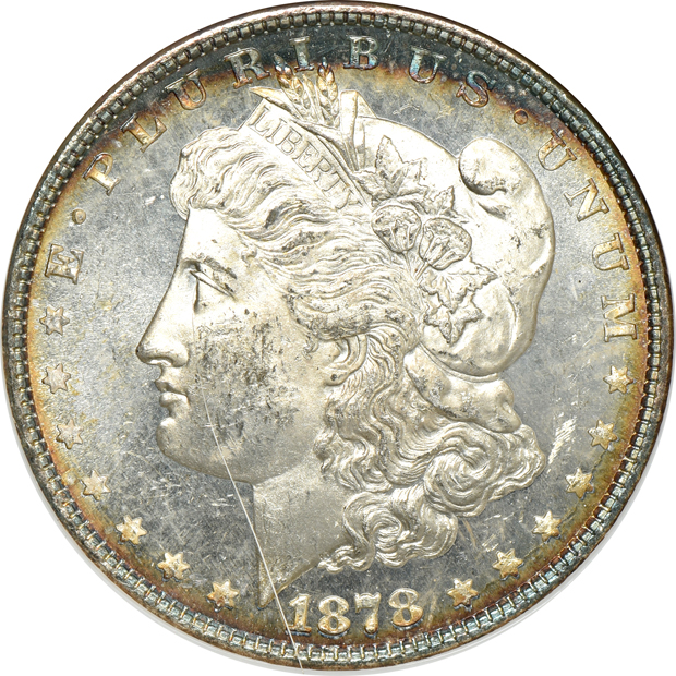 1878 8TF NGC MS-61 PL (no line), 1878 7/8TF Strong PCGS MS-63, and a 1878 7TF Reverse of 1879 PCGS MS-63+