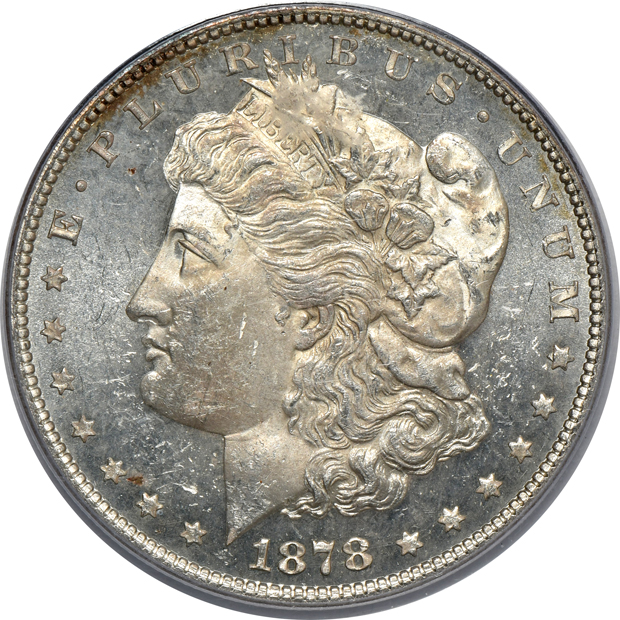 1878 8TF NGC MS-61 PL (no line), 1878 7/8TF Strong PCGS MS-63, and a 1878 7TF Reverse of 1879 PCGS MS-63+