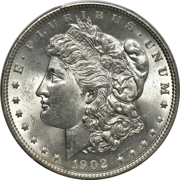 1884-O MS-64 (green label), 1898-O MS-64 (green label), and a 1902 MS-63, all PCGS CAC