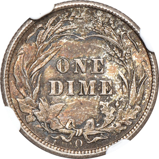 1892-O Barber quarter MS-61, and a 1905-O Barber dime MS-64, both NGC