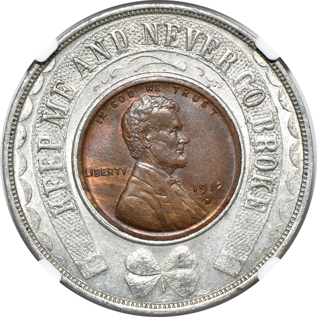 Pair of encased cents certified by NGC