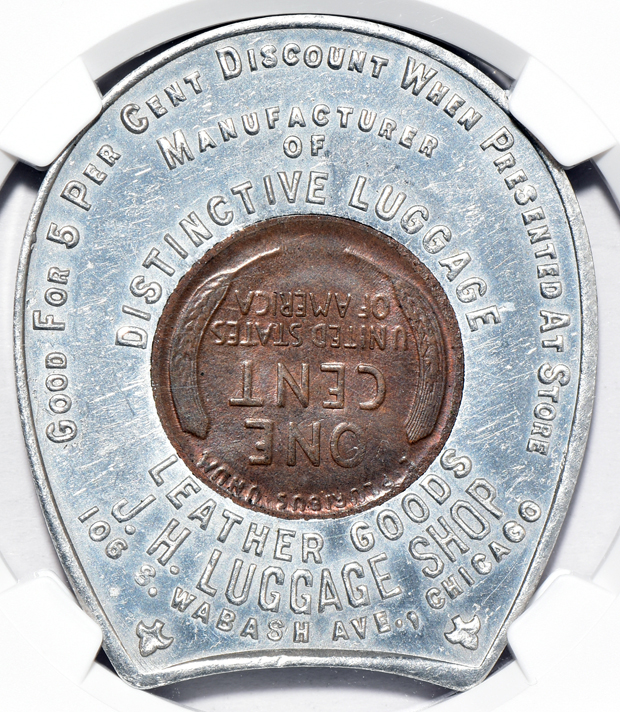Pair of encased cents certified by NGC