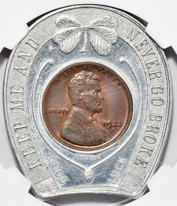 Pair of encased cents certified by NGC