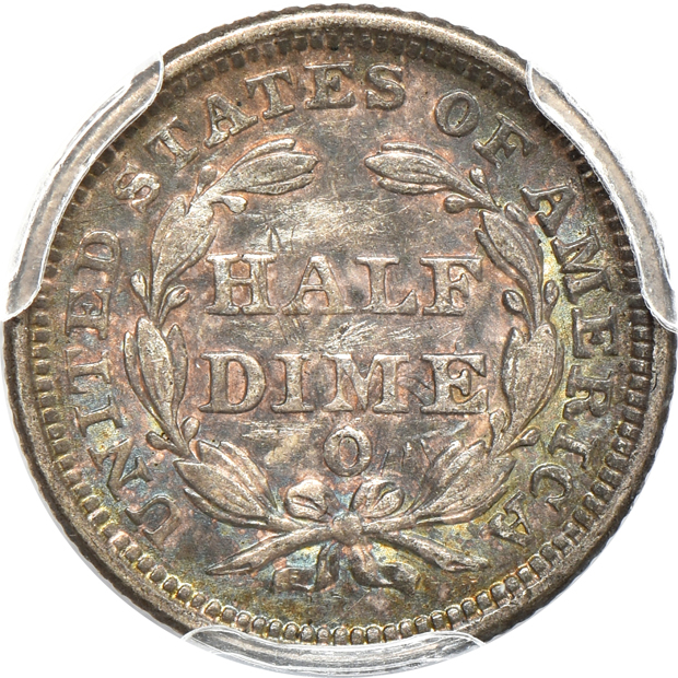 1833 Capped Bust AU-53 CAC, and an 1853-O Liberty Seated with arrows AU-55, both PCGS 