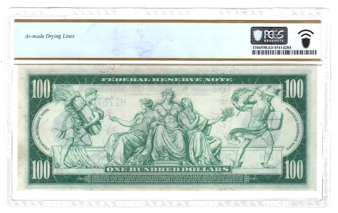 1914 $100 St. Louis Blue Seal Fr# 1112 - PCGS ChCU-63