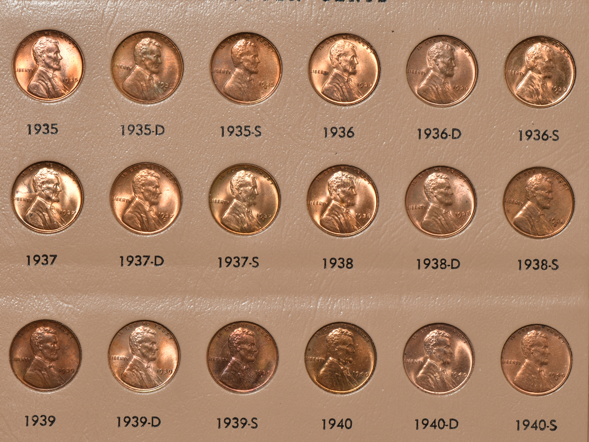 Complete collection of Lincoln cents including proof-only issues through 2009-S in a Dansco 8100 album
