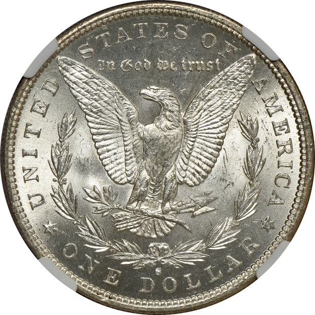 1885-S MS-63, and an 1888-S MS-62, both NGC