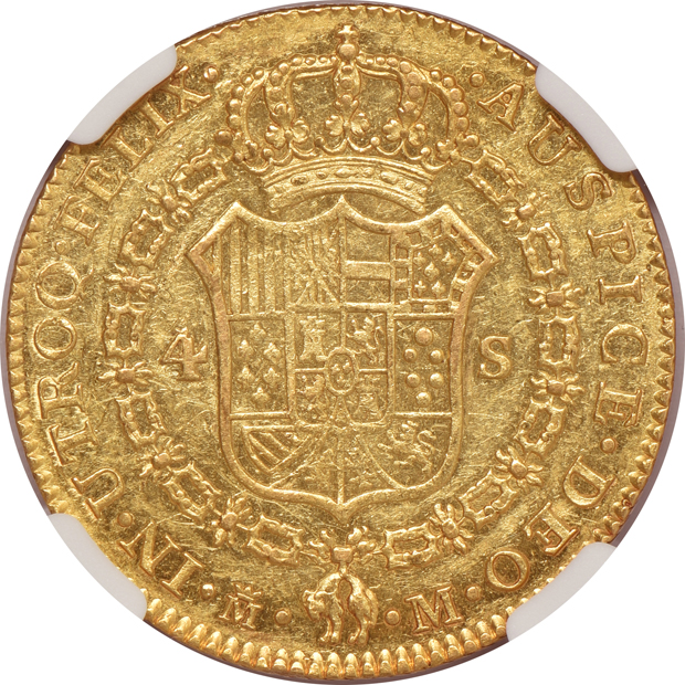 Spain - 1788-M M 4 escudo - NGC MS-60