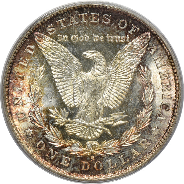 1880-S MS-64, 1883-O MS-65, and an 1888 MS-64, all PCGS (green label) CAC