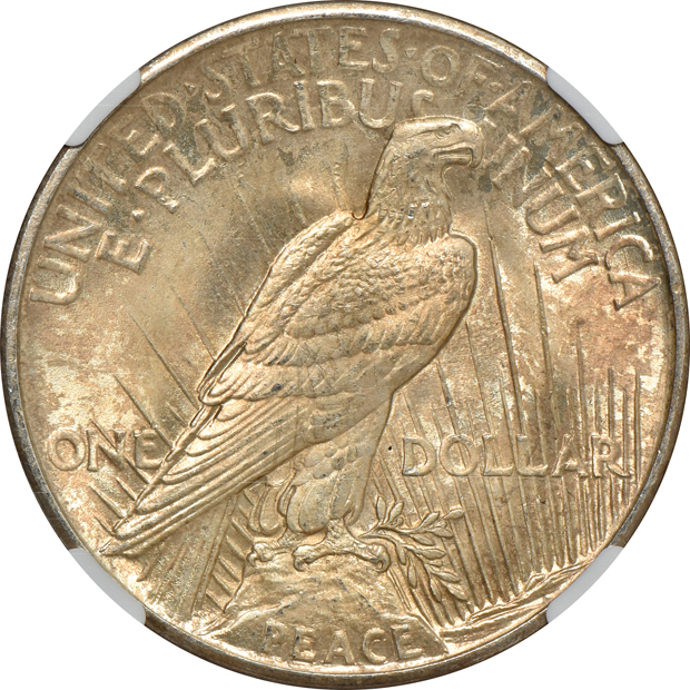 1921 Peace, High Relief NGC MS-63