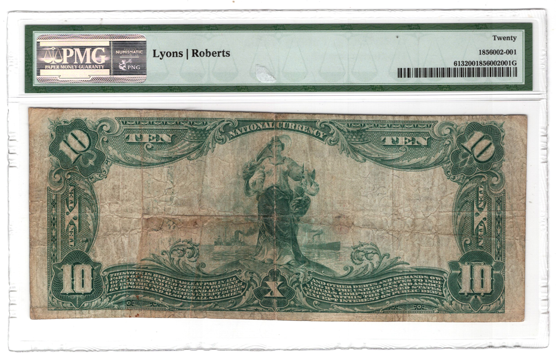 1902 $10 Red Seal - Gettysburg, PA Charter #611 - PMG VF-20