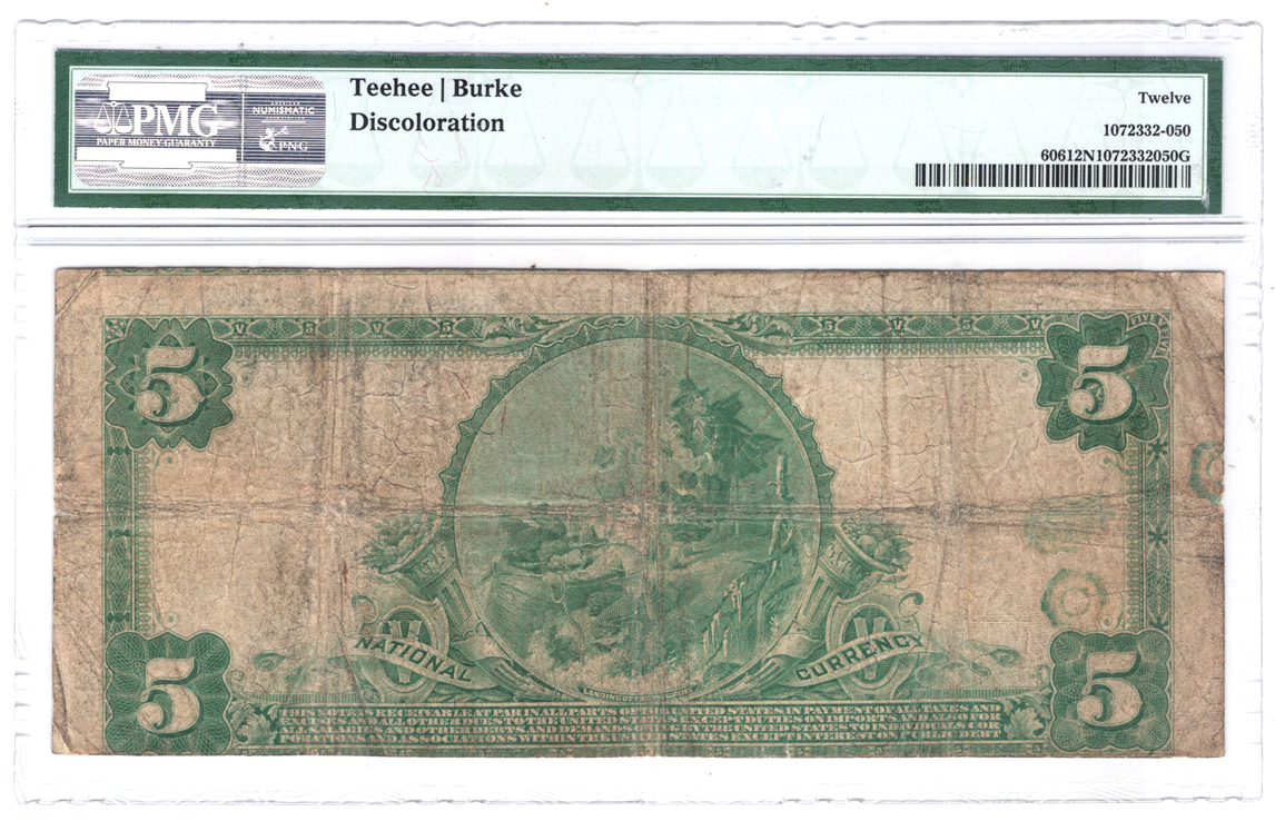 1902 $5 Blue Seal - Beverly Hills, CA Charter #11461 - PMG F-12/discoloration