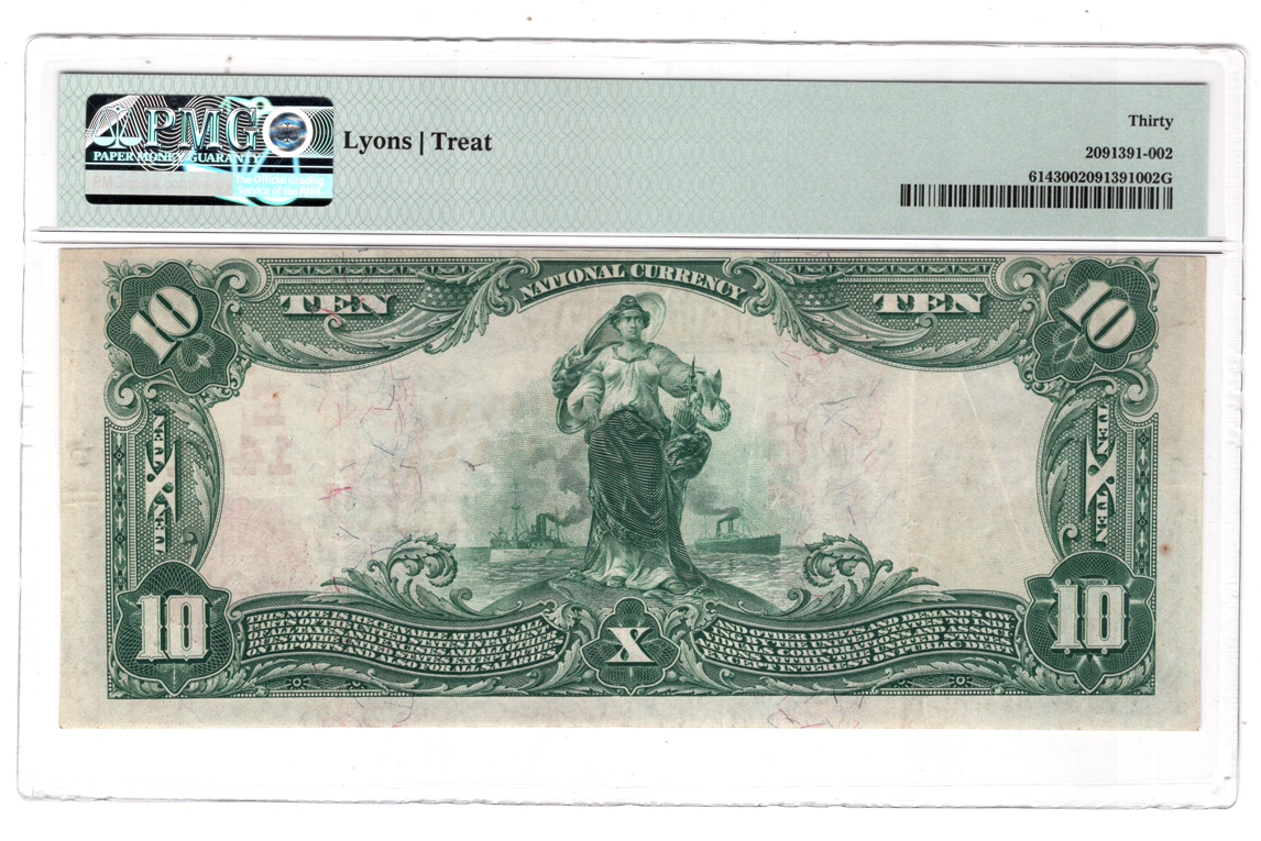 1902 $10 Red Seal - New York, NY Charter #1461 - PMG VF-30
