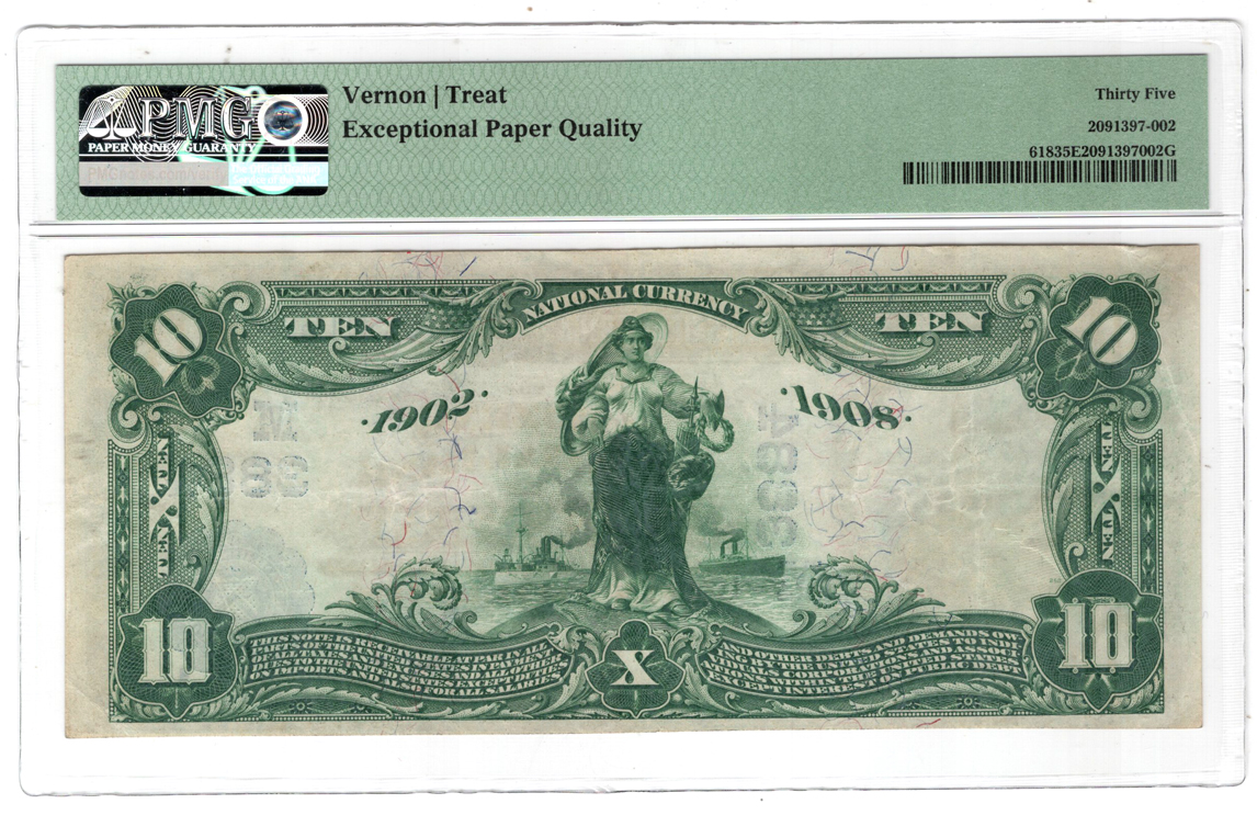 1902 $10 Blue Seal Date Back - Green Bay, WI Charter #3884 - PMG VF-35 EPQ