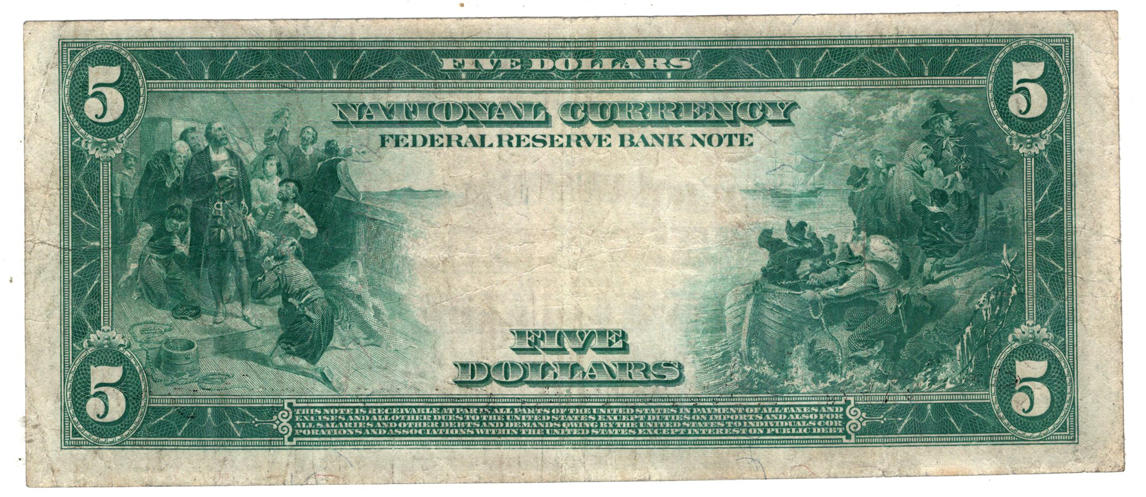 1915 $5 Kansas City Fr# 800 - VF