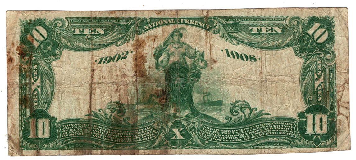 1902 $10 Blue Seal Date Back - Unionville, MO Charter #3137 - F/stains