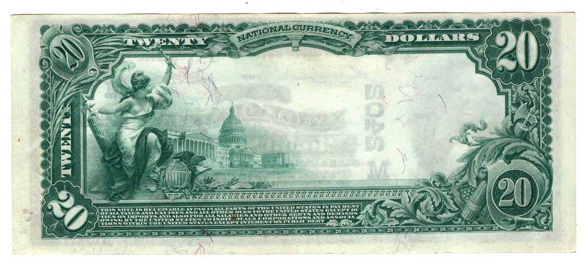 1902 $20 Blue Seal - Mount Sterling, IL Charter #2402 - ChCU/minor rust