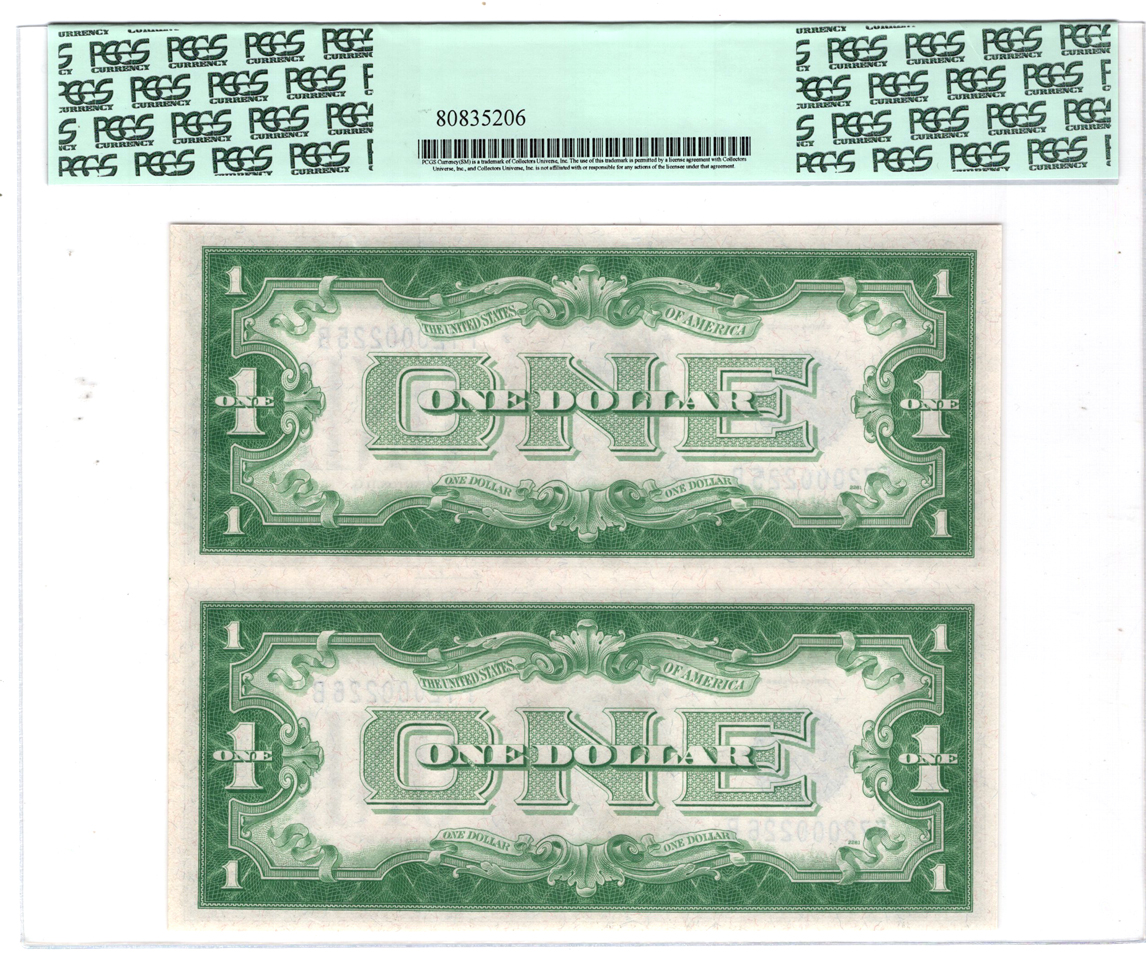 1928-E $1 Uncut Pair Fr# 1605 - PCGS GemCU-65 PPQ