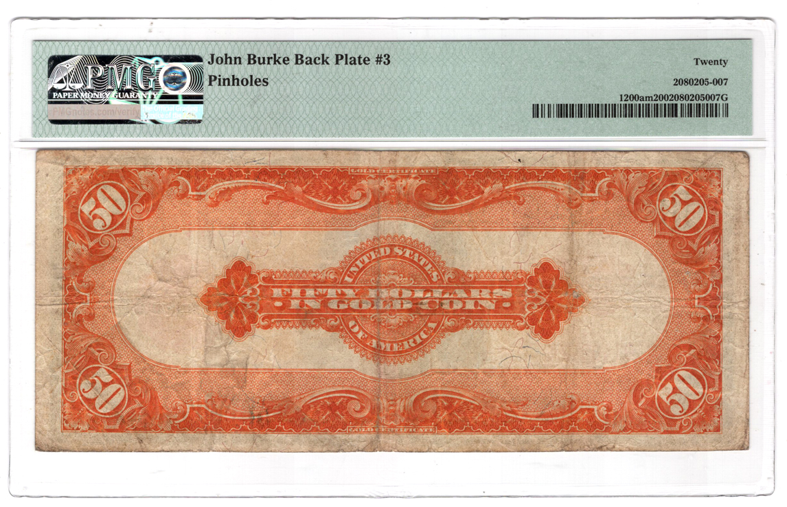 1922 $50 Fr# 1200am Mule - PMG VF-20/pinholes