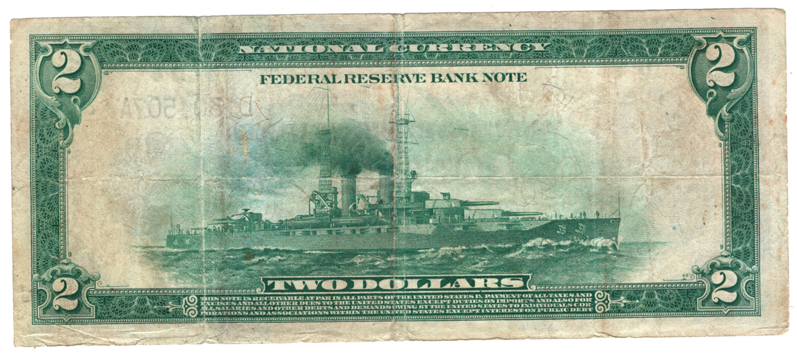 1918 $2 Cleveland Battleship Fr# 757 - VF