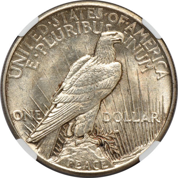 1921 Peace, High Relief NGC MS-63