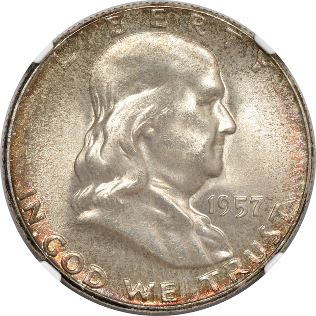 Six GEM Franklin half dollars, all NGC