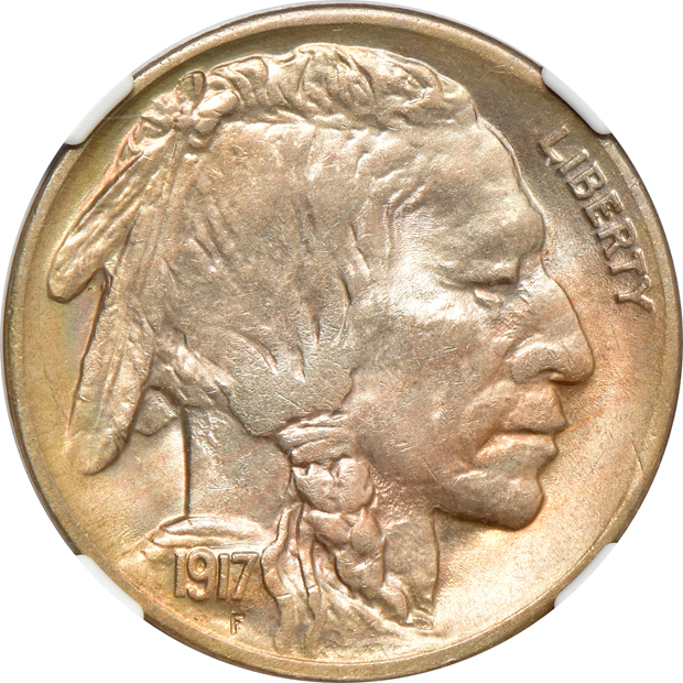 Seven Uncirculated Buffalo nickels, all NGC