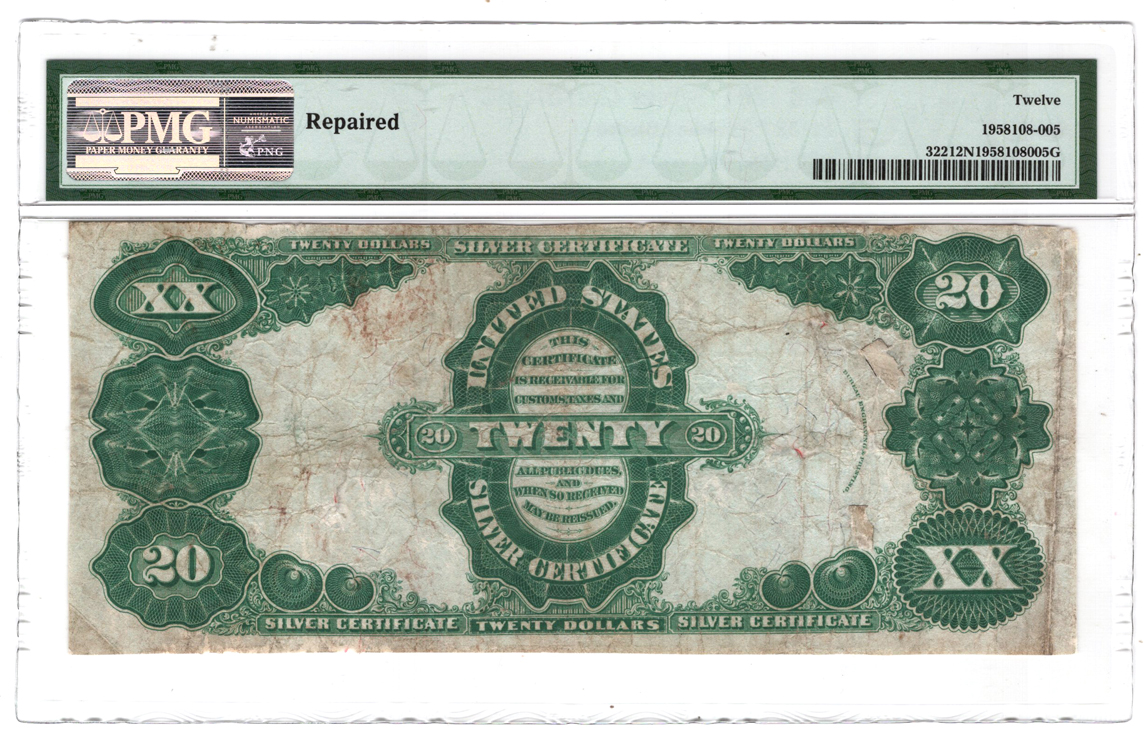 1891 $20 Fr# 322 - PMG F-12/repaired